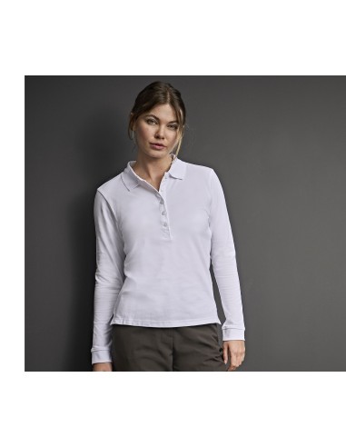 T-146-Womens Luxury Stretch Long Sleeve Polo